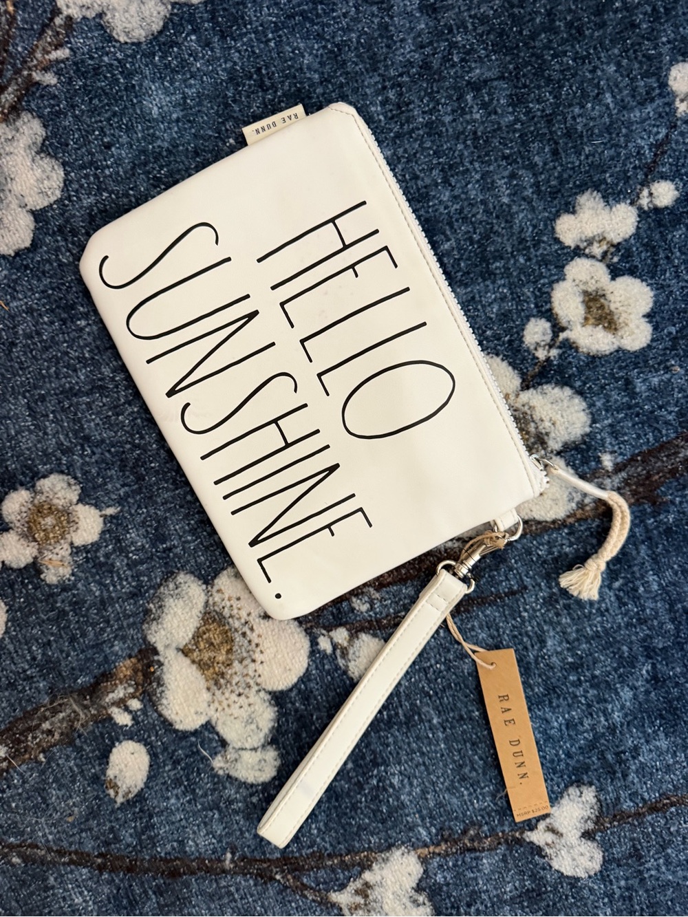 Rae Dunn White 'HELLO SUNSHINE' Wristlet Clutch